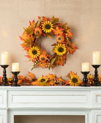 6ft Fall Maple Leaf and Sunflower Garland