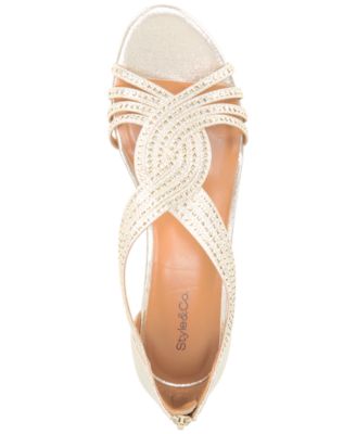 Women's Ginifur Embellished Strappy Wedge Sandals, Created for Macy's