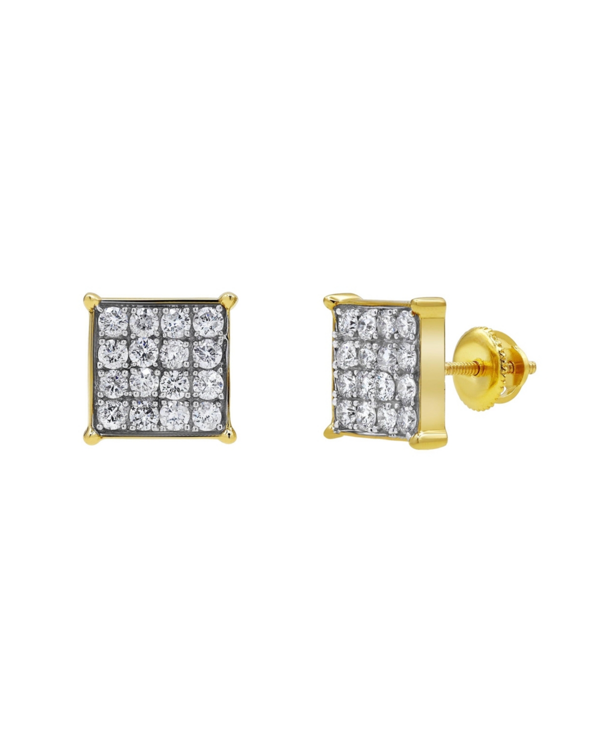 Vip Room 14k Yellow Gold 0.70 cttw Certified Natural Diamond Stud Earring for Men/Women, Screw Back - Yellow
