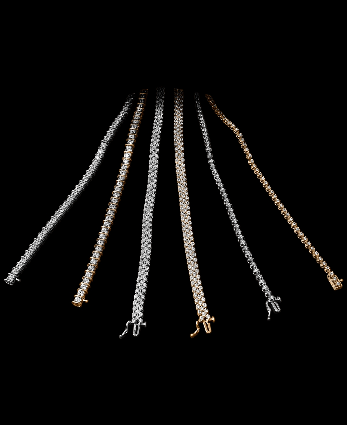 Diamond Three-Row Bracelet (4 ct. t.w.) in 14k White or Yellow Gold