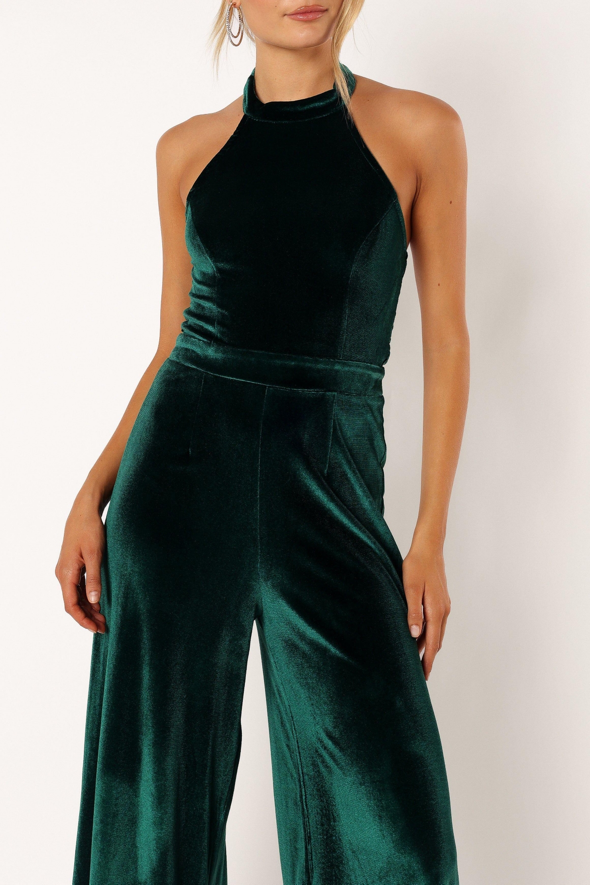 Women's Aria Velvet Jumpsuit -- Emerald