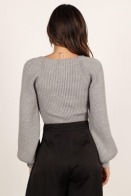 Gia Sweetheart Neck Bell Sleeve Knit Sweater