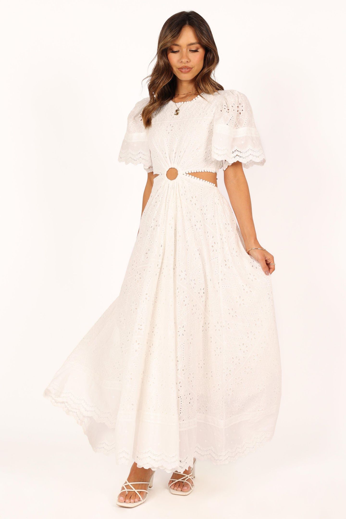 Женское платье Petal and Pup Merletto Cut Out Maxi, цвет: Белый — фото 5