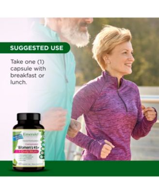 Women's 45+ 1-Daily Multi - With Coenzymated B's, Methylated Folic Acid, plus Setria L-Glutathione, CoQ10, K2 and Broccoli Extract - 60 Vegetable Capsules