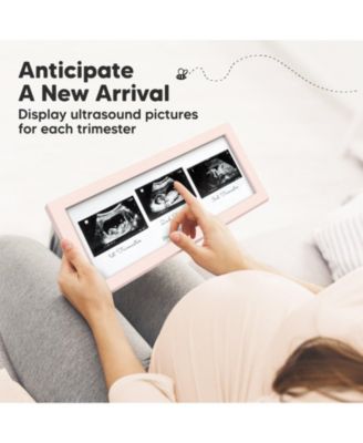 Trio Baby Sonogram Picture Frame, Baby Ultrasound Picture Frames for Baby Nursery, Mom to Be Gifts