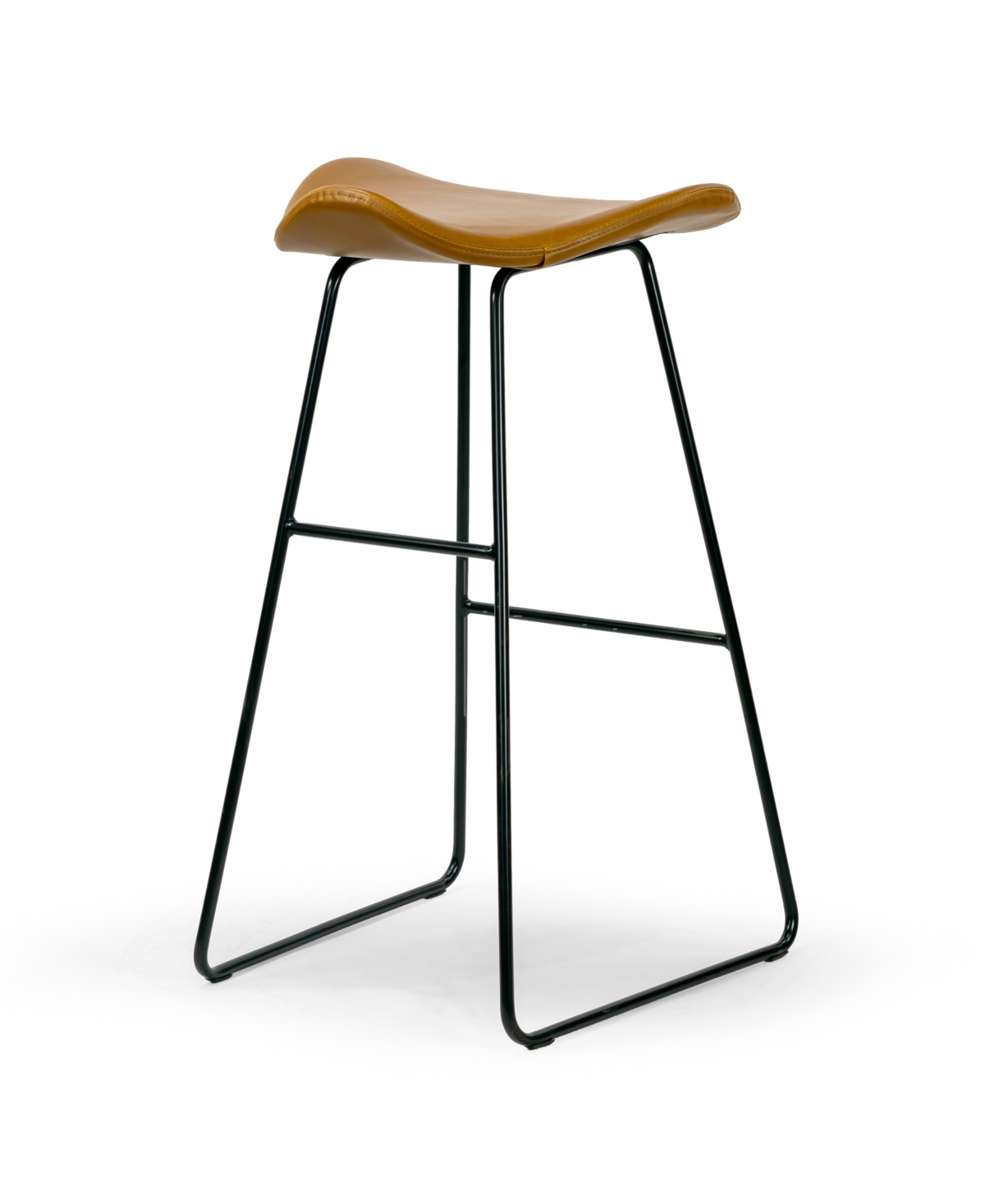 Glamour Home 29.5" Aoi Polyester, Metal Barstool, Set Of 2 In Brown