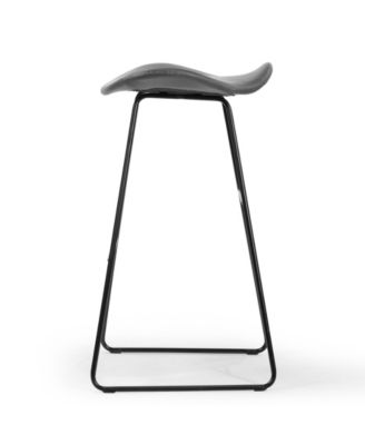 29.5" Aoi Polyester, Metal Barstool, Set of 2