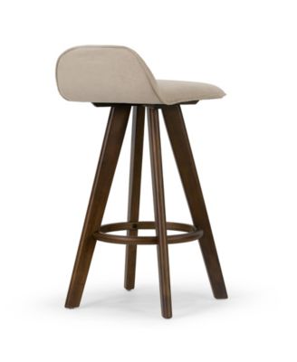 25.98" Asta Rubberwood, Fabric Counter Height Stool, Set of 2