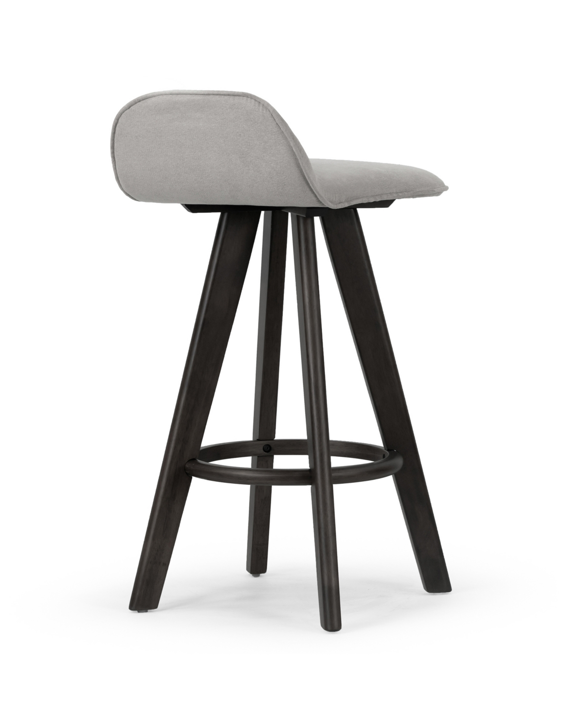 Glamour Home 25.98" Asta Rubberwood, Fabric Counter Height Stool, Set Of 2 In Grey