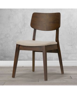 32.28" Astin Rubberwood, Fabric Dining Chair, Set of 2