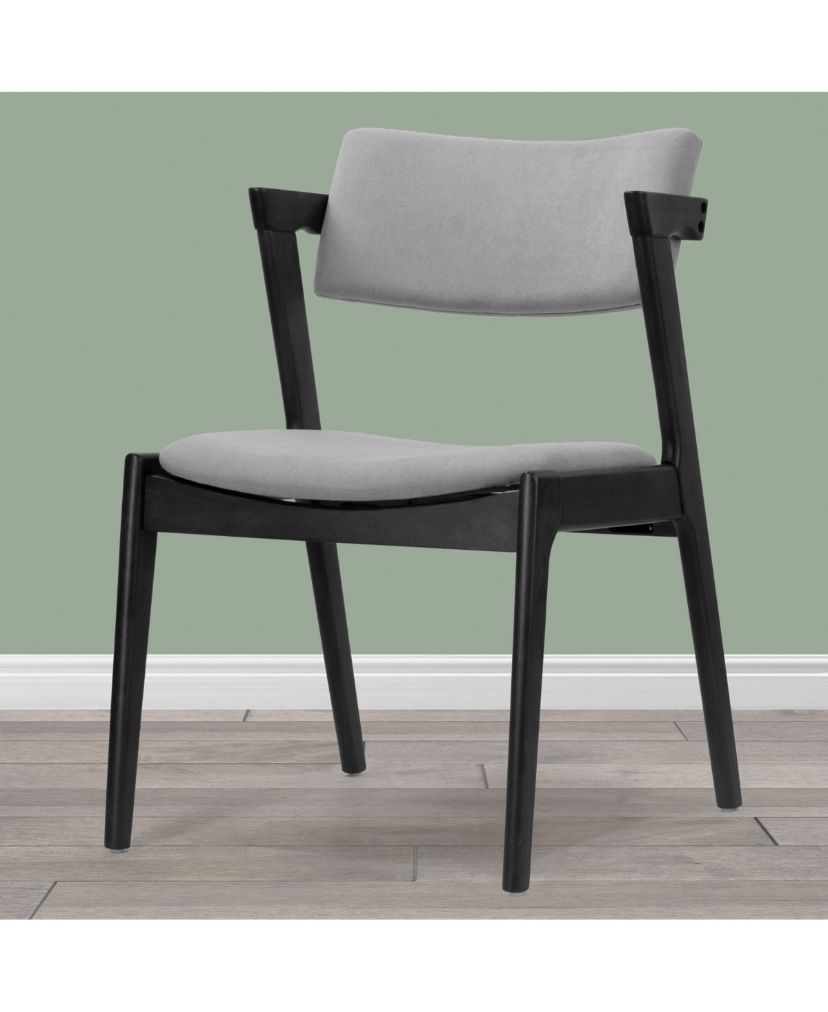 Glamour Home 31.3" Auden Rubberwood, Fabric Dining Chair, Set Of 2 In Grey