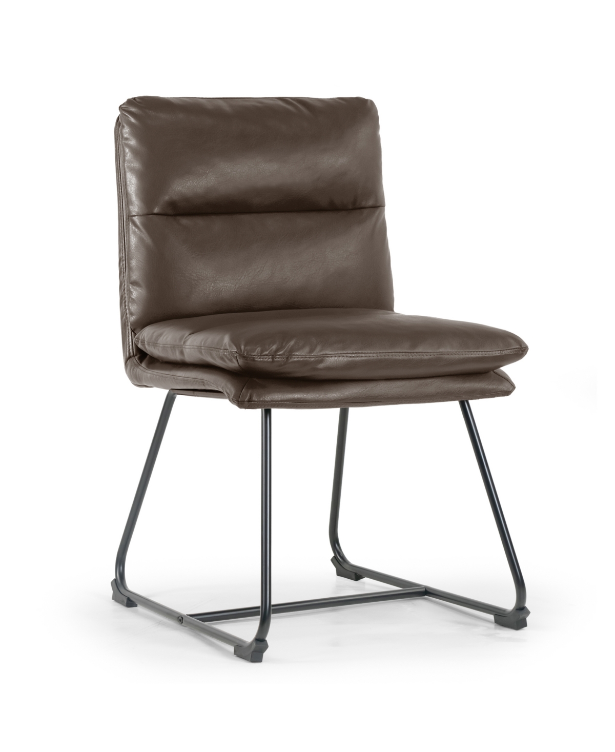 Glamour Home 33" Aulani Iron, Polyester Dining Chair, Set Of 2 In Dark Brown