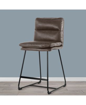 26.5" Aulani Iron, Polyester Counter Height Stool, Set of 2