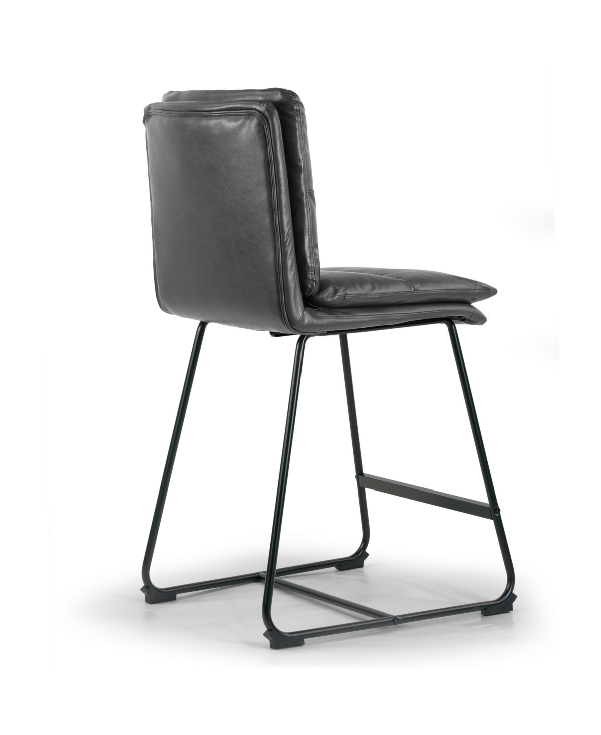 Glamour Home 26.5" Aulani Iron, Polyester Counter Height Stool, Set Of 2 In Grey