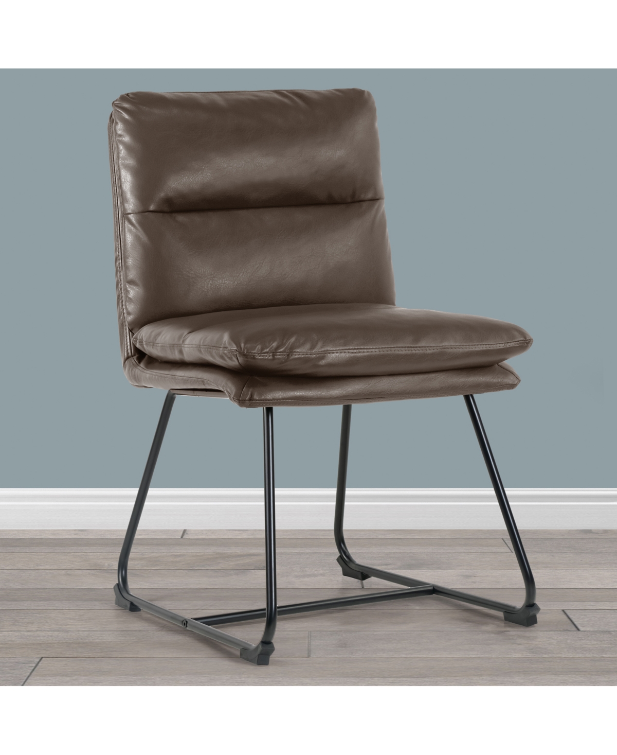 Glamour Home 33" Aulani Iron, Polyester Dining Chair, Set Of 2 In Dark Brown
