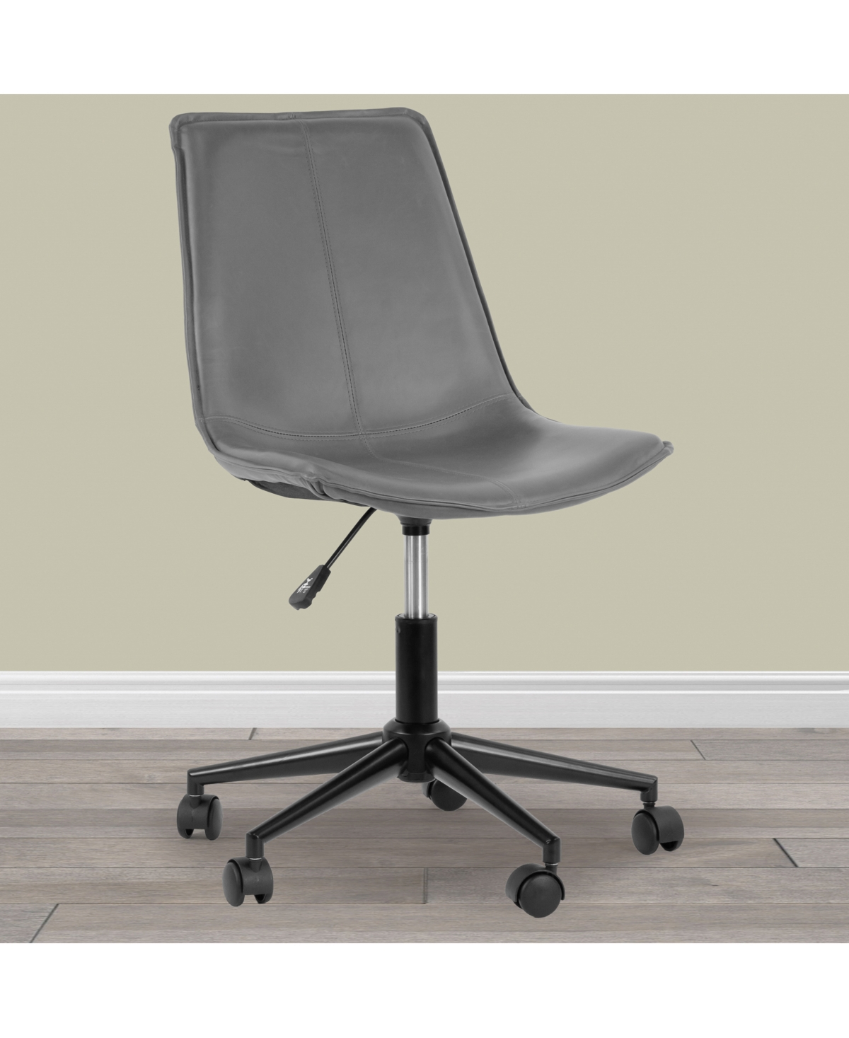 Glamour Home 35.25" Amery Polyester, Metal Task Chair In Grey