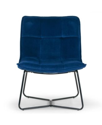 Aurele 26.5" Velvet Fabric Metal Accent Chair