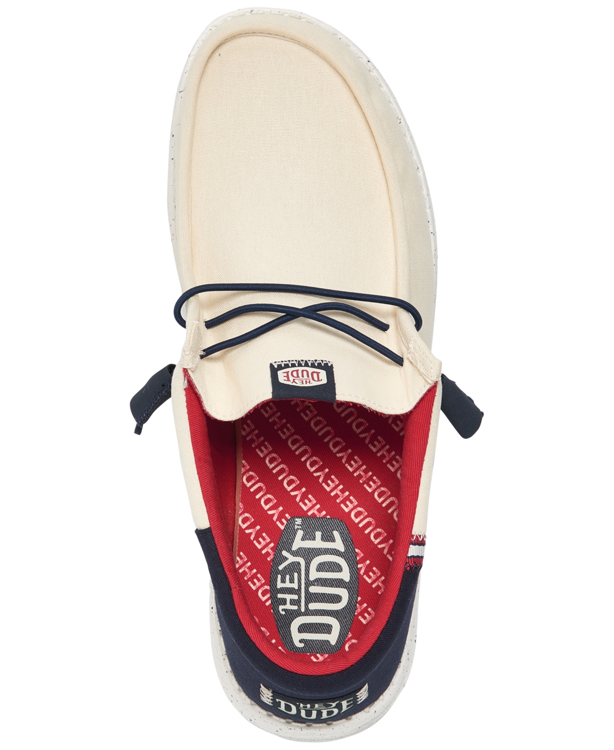 Hey Dude Men's Wally Funk Americana Casual Moccasin Sneakers from Finish Line -NAVY/RED