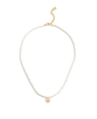 Imitation Pearl Signature Horse Carriage Pendant Necklace