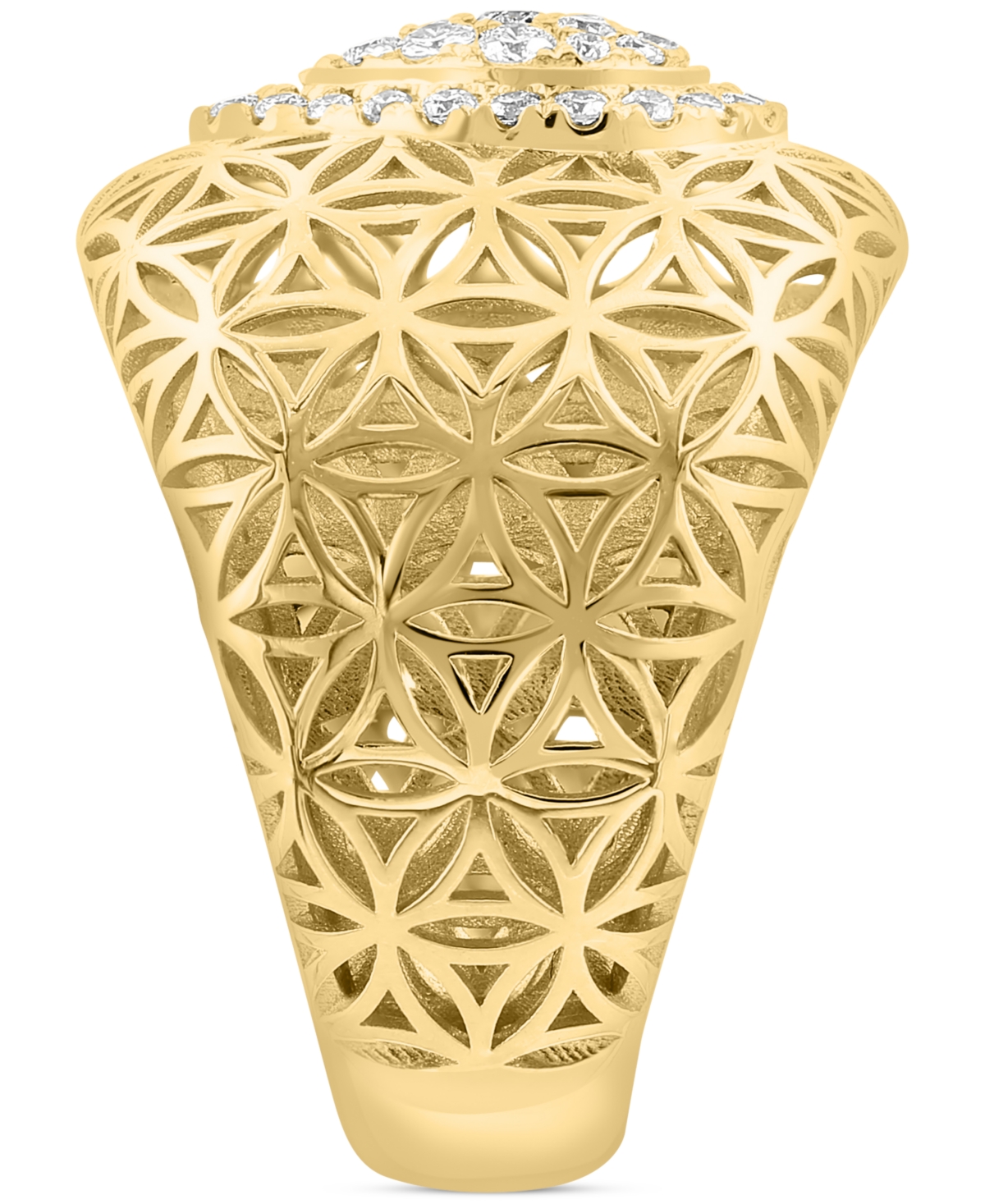 Effy Collection Effy Diamond Teardrop Cluster Floral Lattice Statement Ring (1/3 Ct. T.w.) In 14k Gold In Yellow Gol