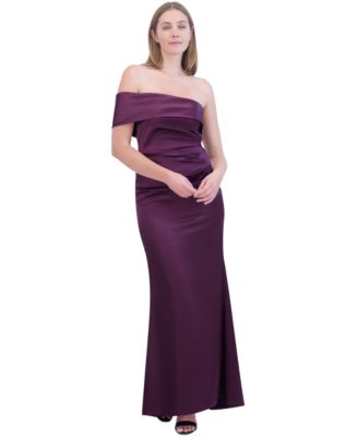 Eliza J - Women's Asymmetric Off-The-Shoulder Gown