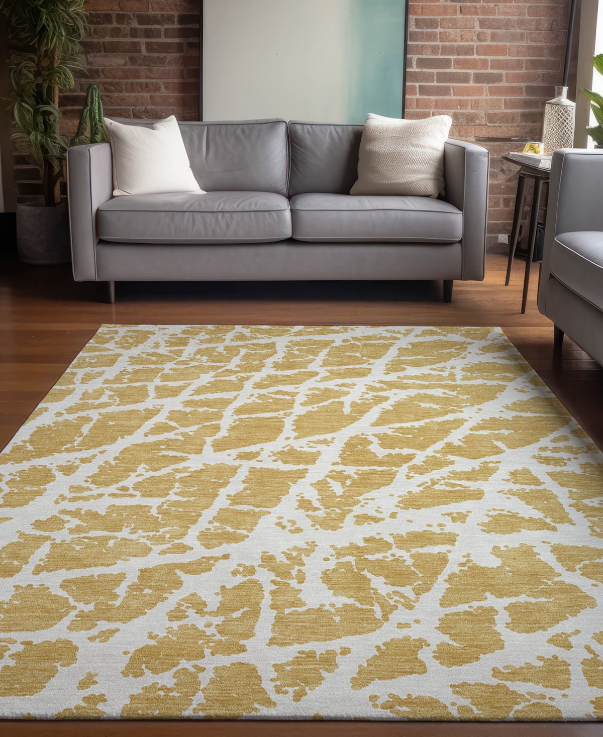 Addison Chantille Machine Washable Acn501 2'6x3'10 Area Rug In Gold