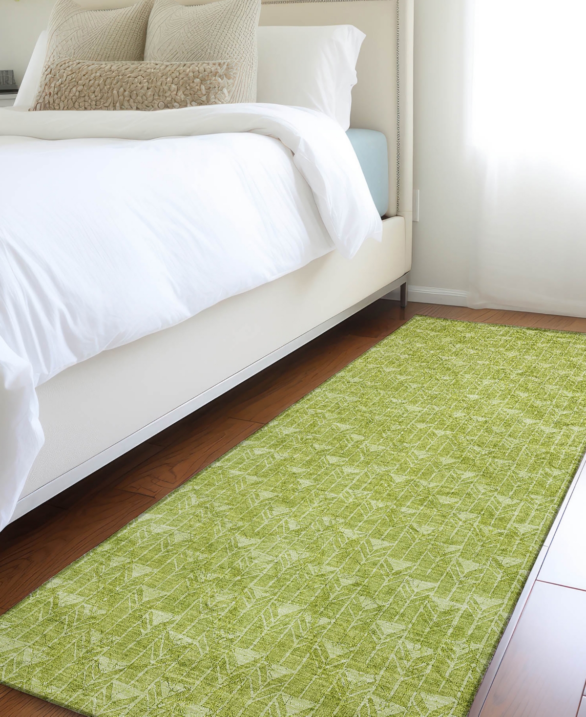 Addison Chantille Machine Washable Acn514 2'3x7'6 Runner Area Rug In Lime