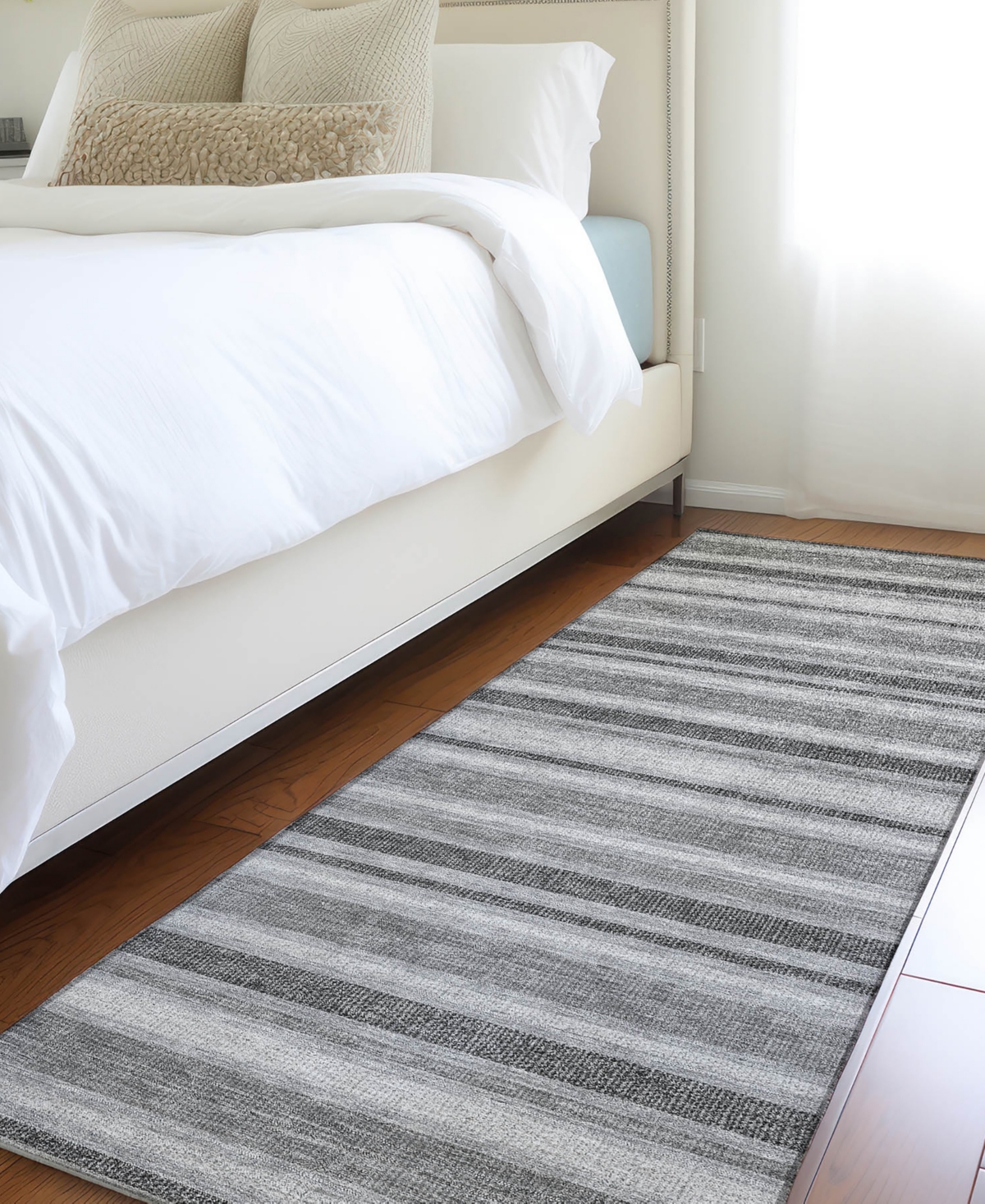 Addison Chantille Machine Washable Acn531 2'3x7'6 Runner Area Rug In Gray