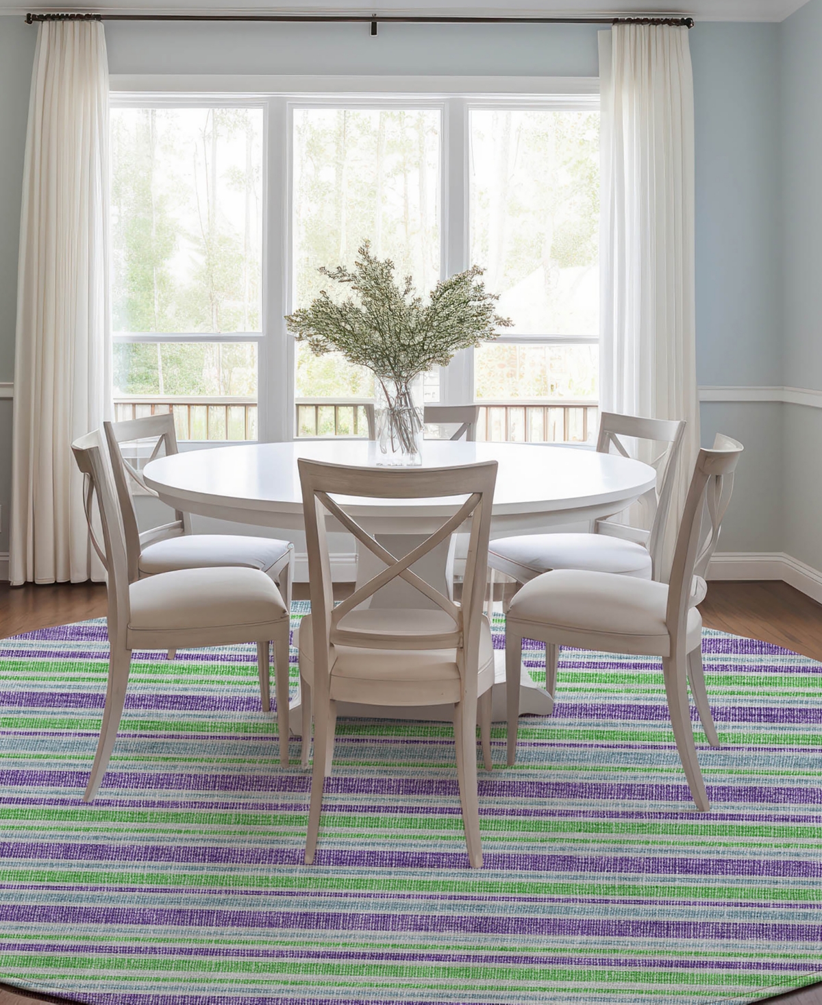 Addison Chantille Machine Washable Acn531 8'x8' Round Area Rug In Lime