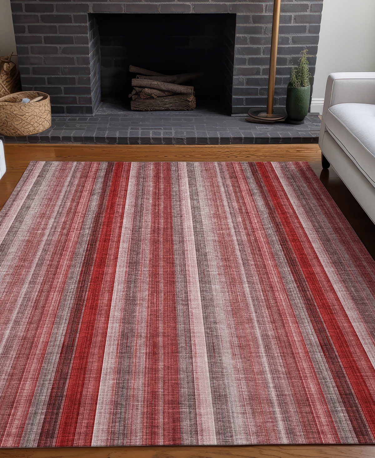 Addison Chantille Machine Washable Acn543 2'6x3'10 Area Rug In Red
