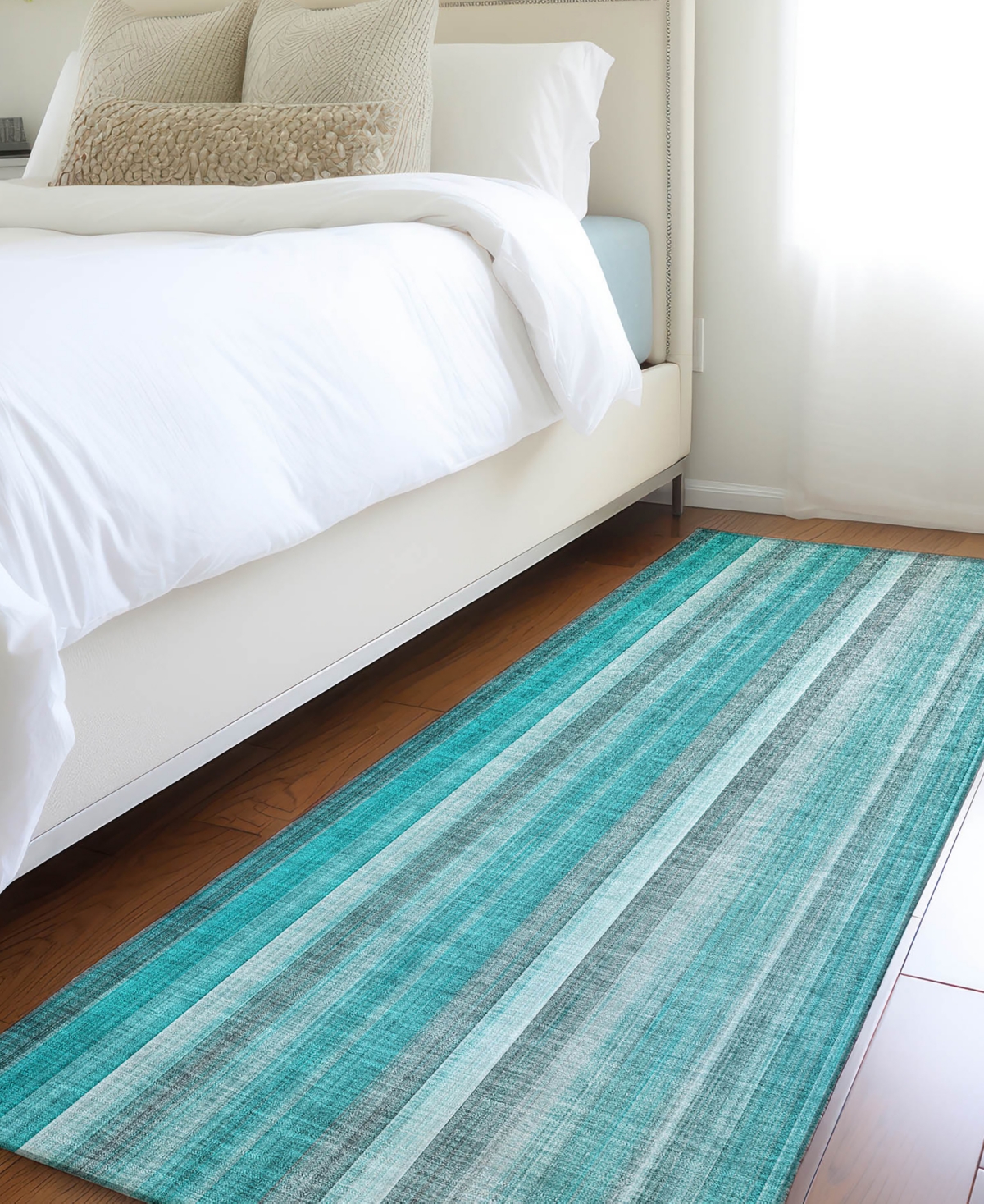 Addison Chantille Machine Washable Acn543 2'3x7'6 Runner Area Rug In Ocean