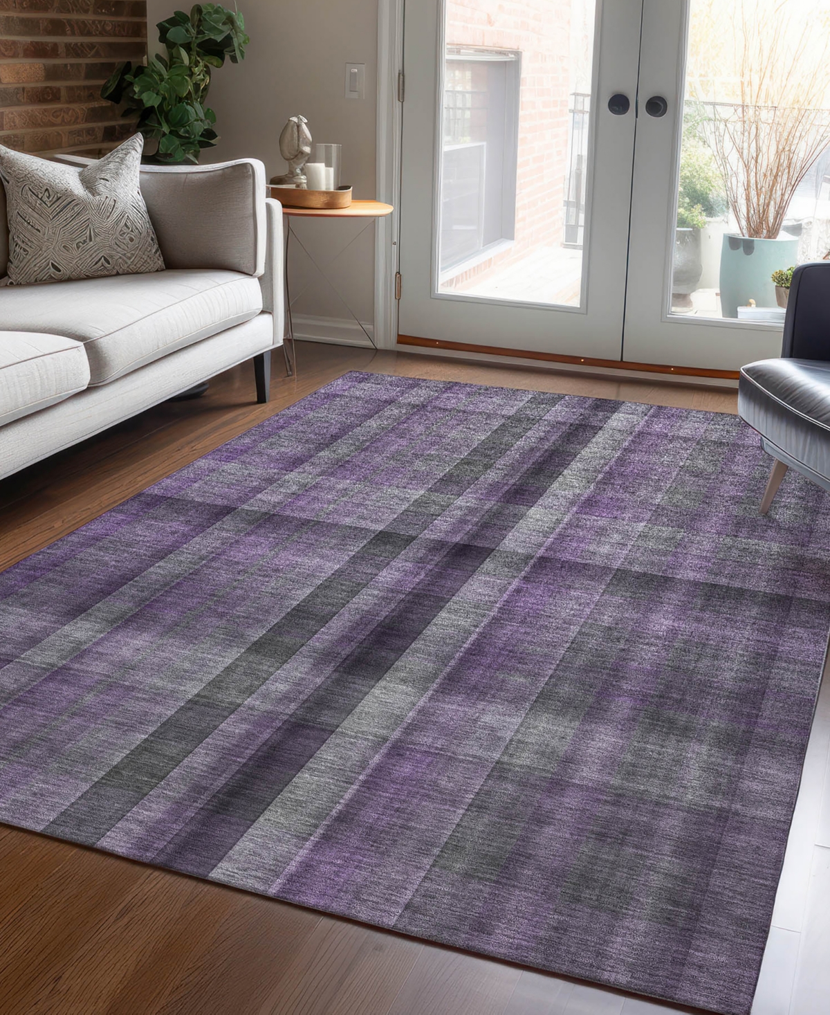 Addison Chantille Machine Washable Acn548 9'x12' Area Rug In Purple