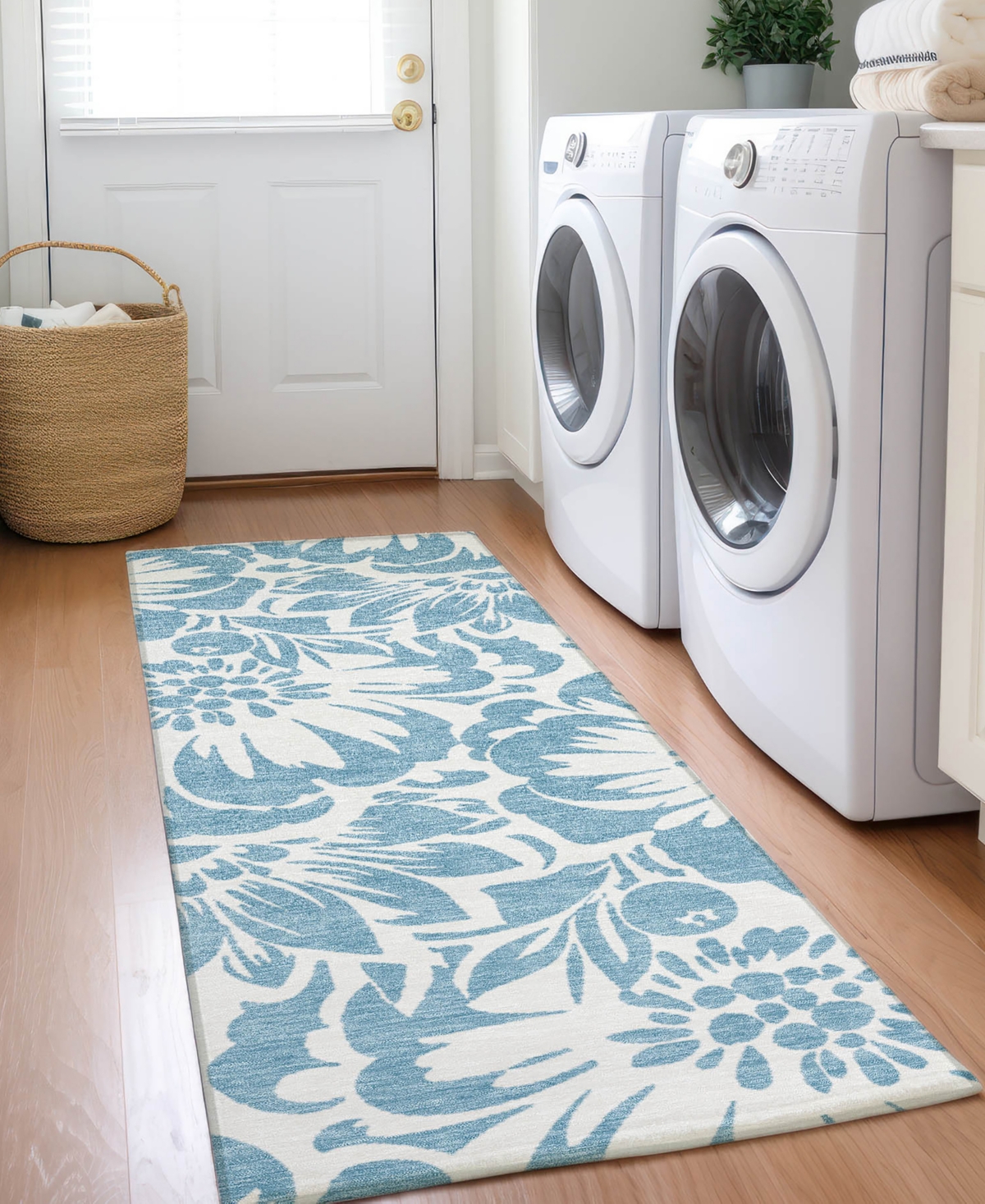 Addison Chantille Machine Washable Acn551 2'3x7'6 Runner Area Rug In Denim