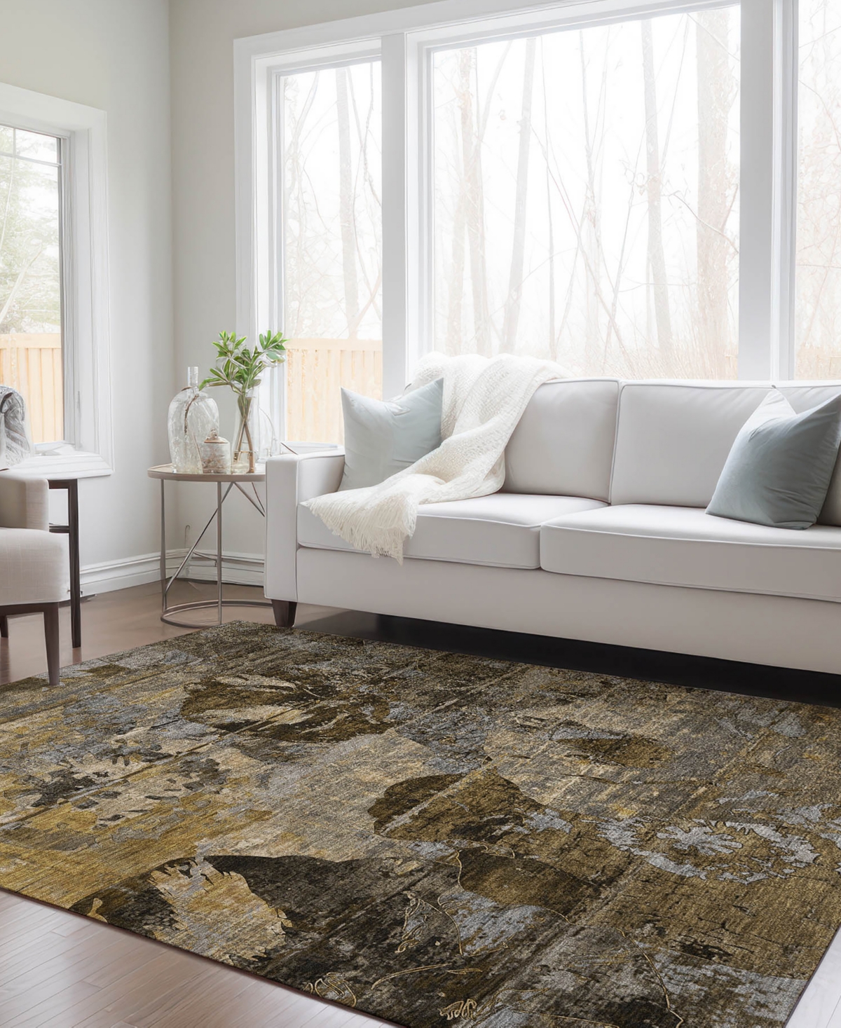 Addison Chantille Machine Washable Acn555 2'6x3'10 Area Rug In Mocha