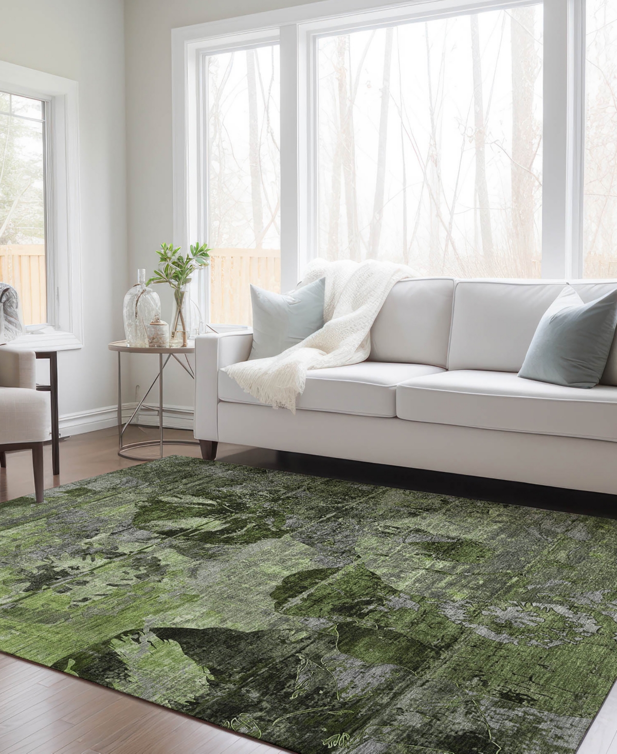 Addison Chantille Machine Washable Acn555 8'x10' Area Rug In Green