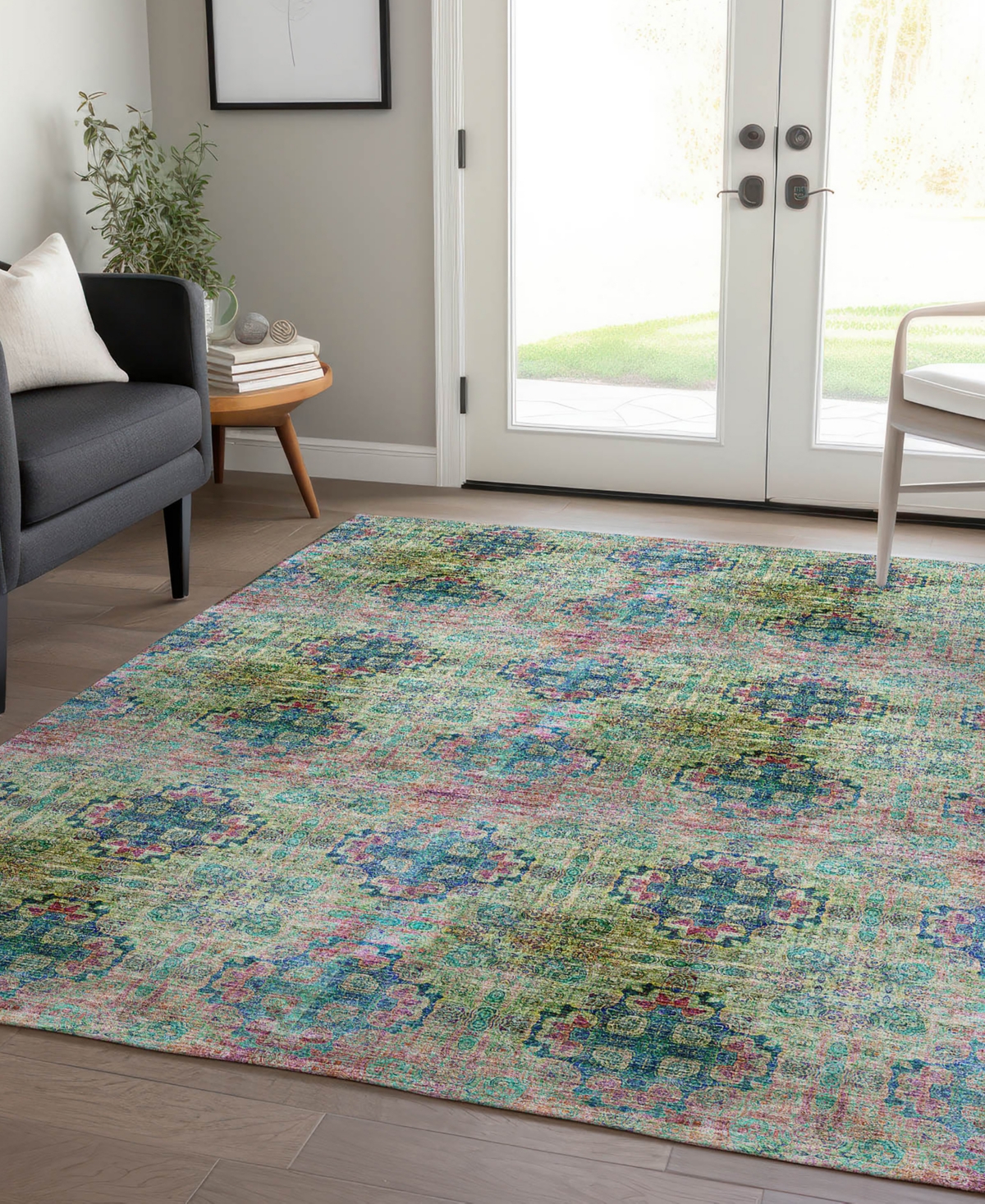 Addison Chantille Machine Washable Acn557 5'x7'6 Area Rug In Green