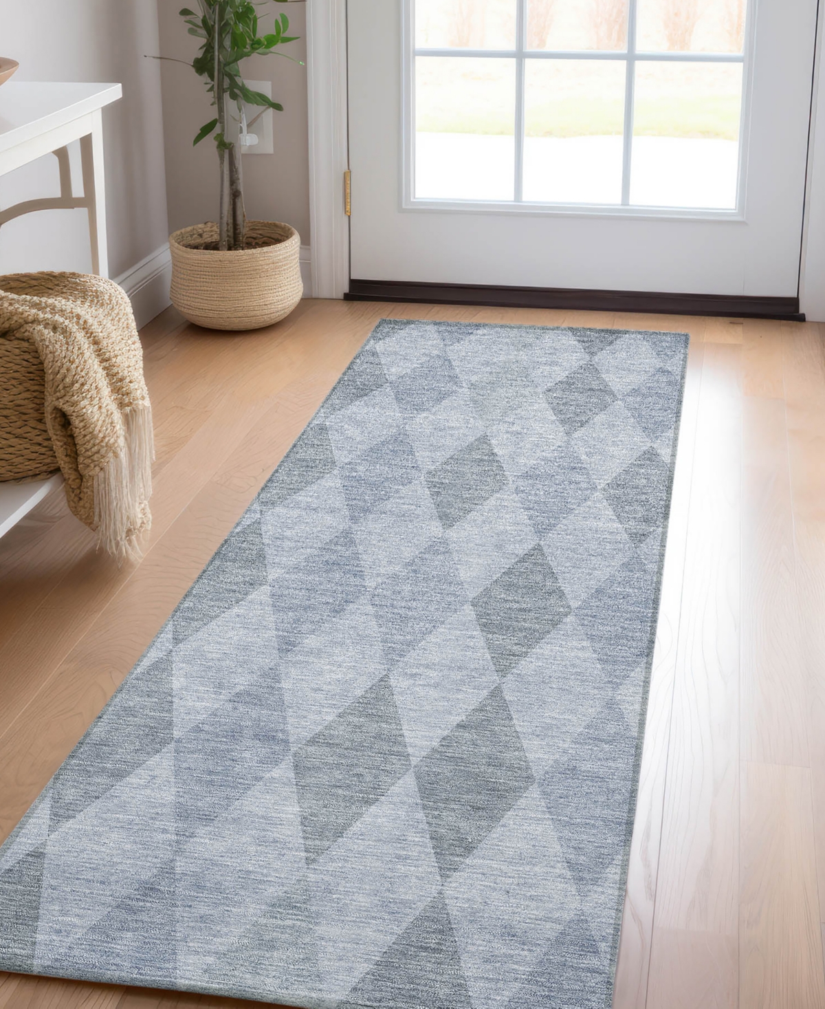 Shop Addison Chantille Machine Washable Acn561 2'3x7'6 Runner Area Rug In Denim