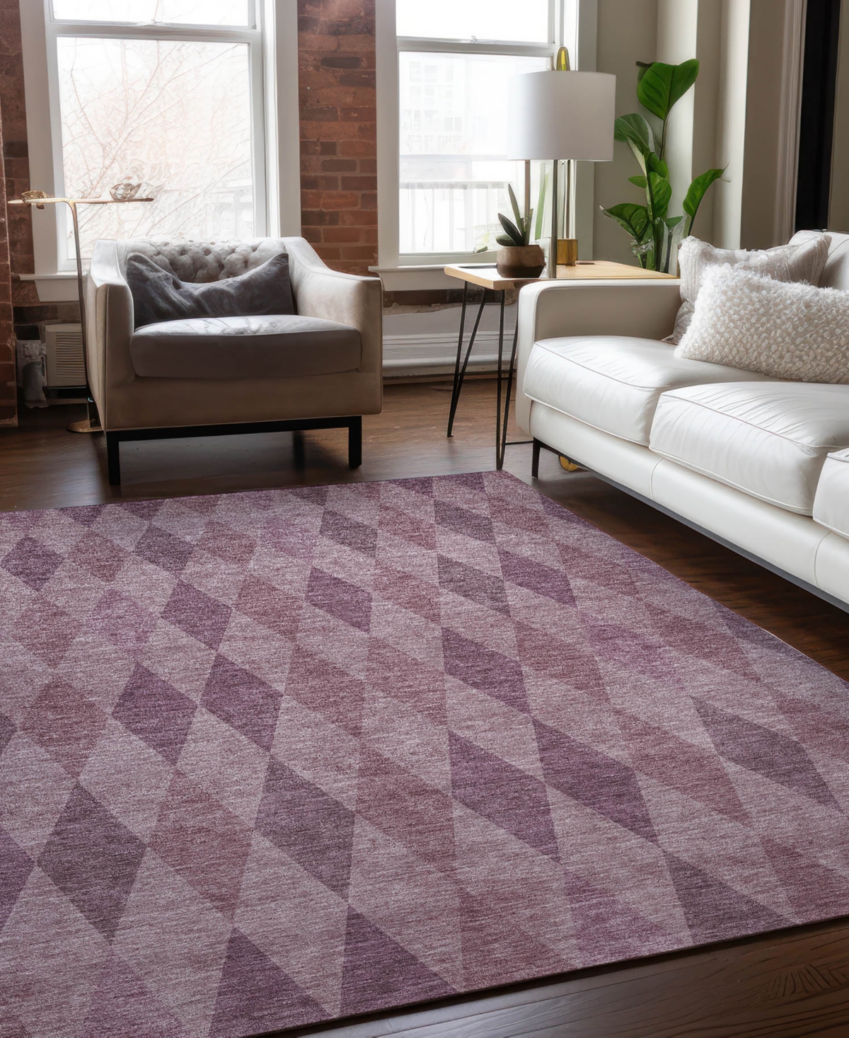 Addison Chantille Machine Washable Acn561 9'x12' Area Rug In Rose