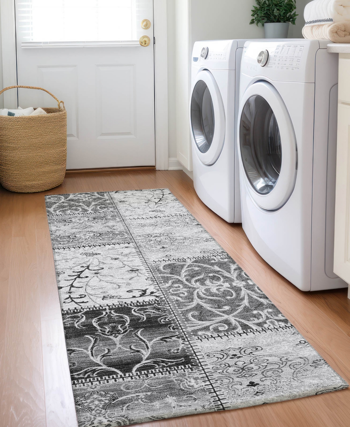 Addison Chantille Machine Washable Acn566 2'3x7'6 Runner Area Rug In Gray