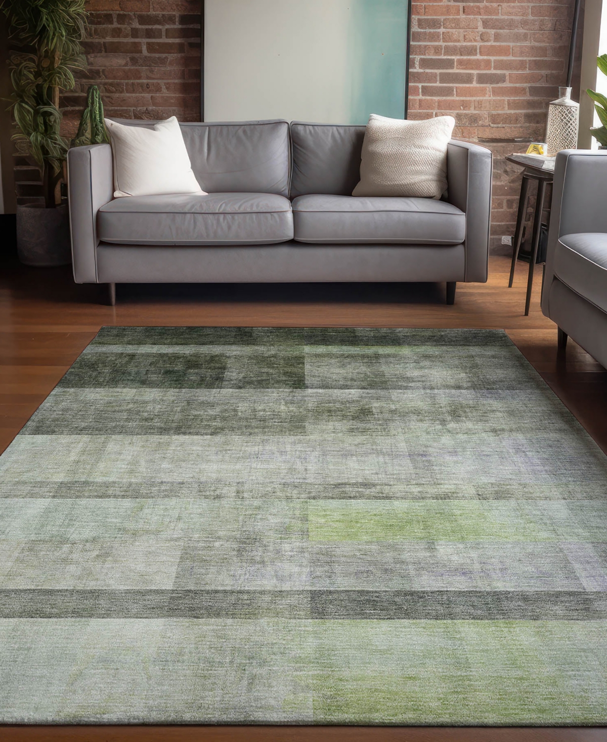 Addison Chantille Machine Washable Acn568 5'x7'6 Area Rug In Olive