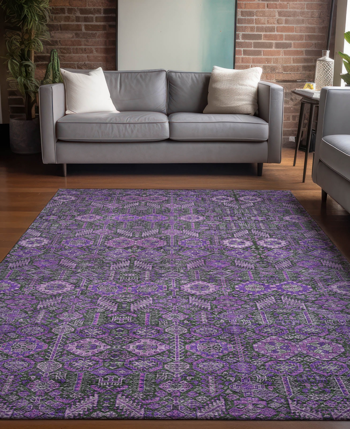 Addison Chantille Machine Washable Acn574 2'6x3'10 Area Rug In Purple