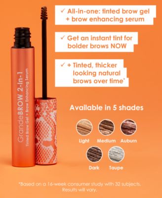 Travel-Size GrandeBROW 2-In-1 Tinted Brow Gel + Brow Enhancing Serum, 0.02 oz.
