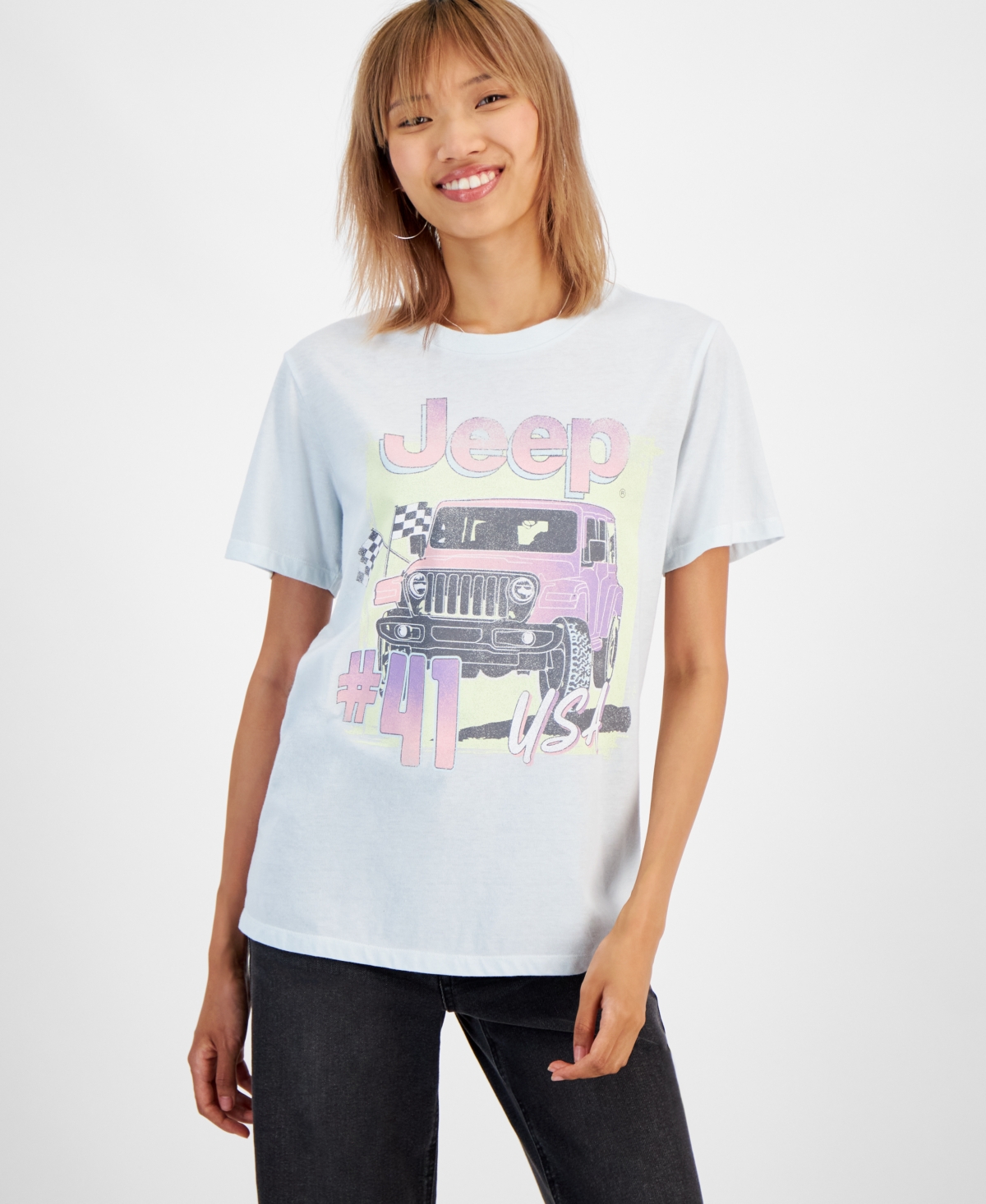 Juniors' Jeep Graphic Print T-Shirt - Blue