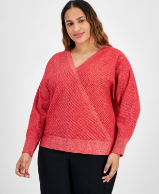 JM Collection - Plus Size Metallic Wrap Seater