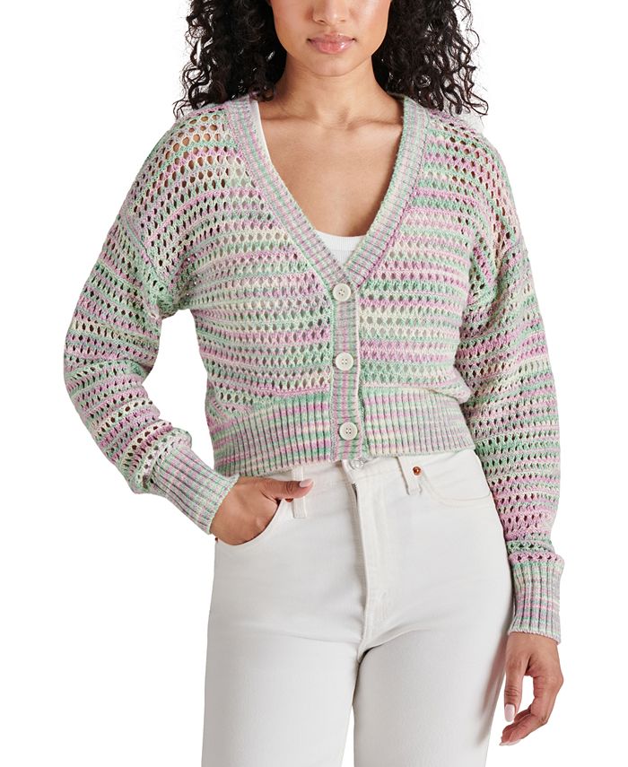 STEVE MADDEN: EVIEE SWEATER CARDIGAN- BLUE MULTI main image 0