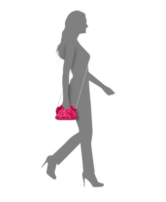 Satin Gathered Crossbody Pouch Bag