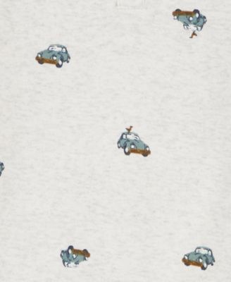 Baby Boys Car-Print Coverall & Striped Sleep & Play Coverall, Pack of 2