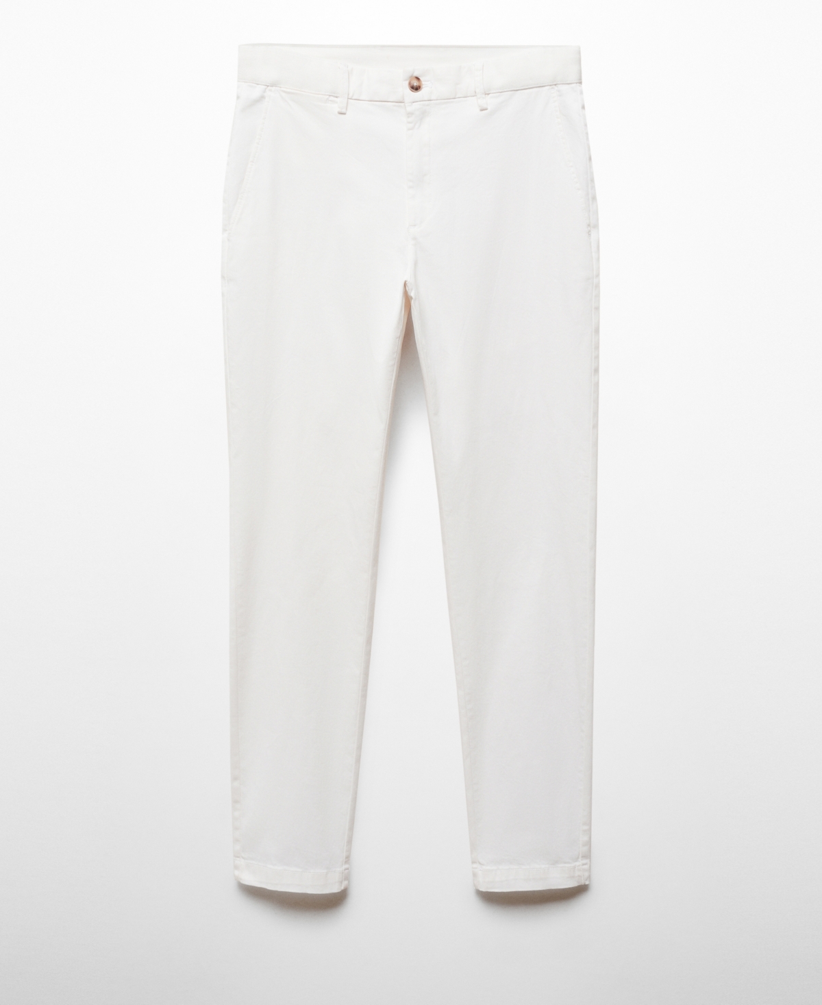 Mango Men's Cotton Tapered Crop Pants In White