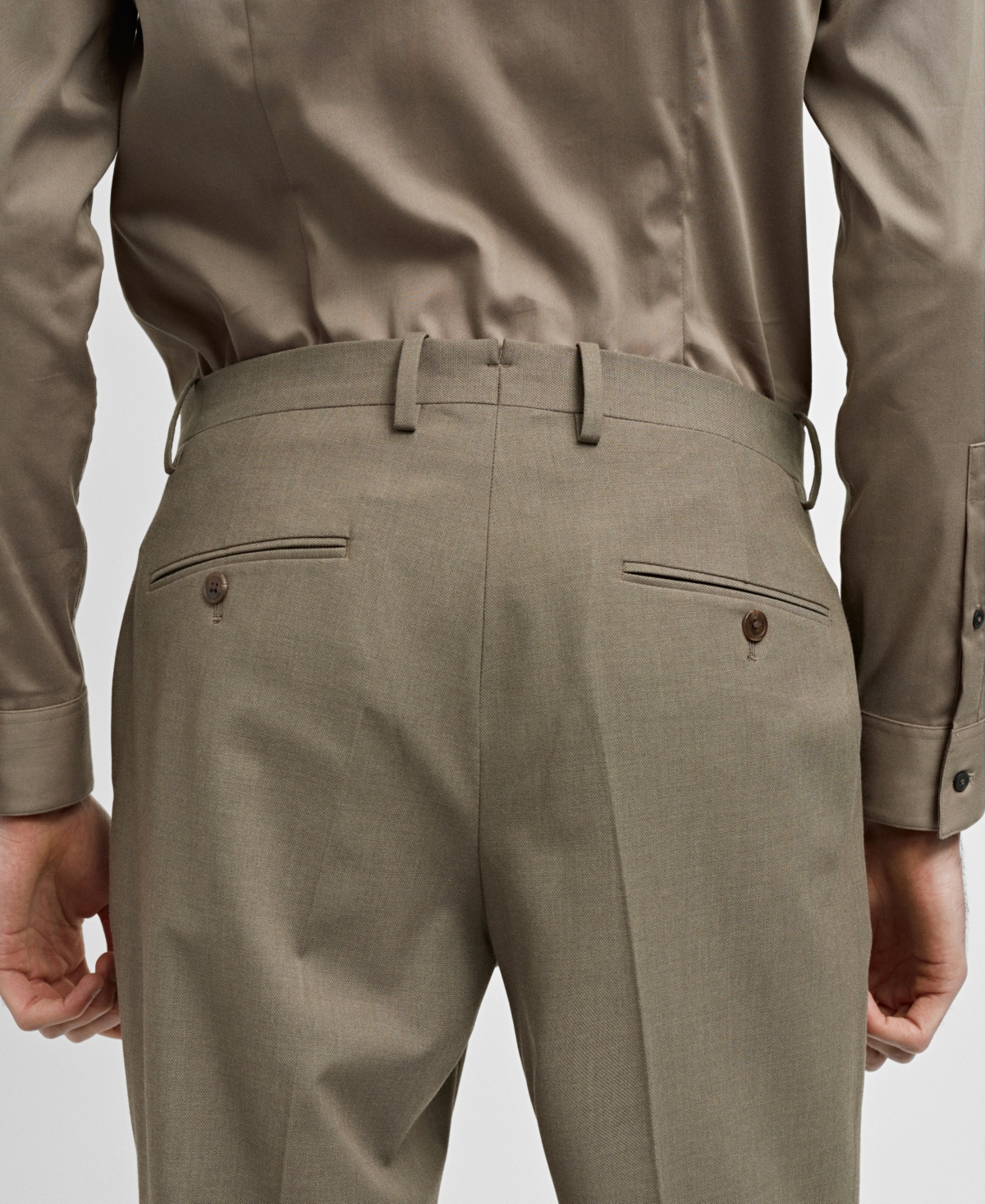 Mango Men's Stretch Fabric Slim-fit Suit Pants In Green