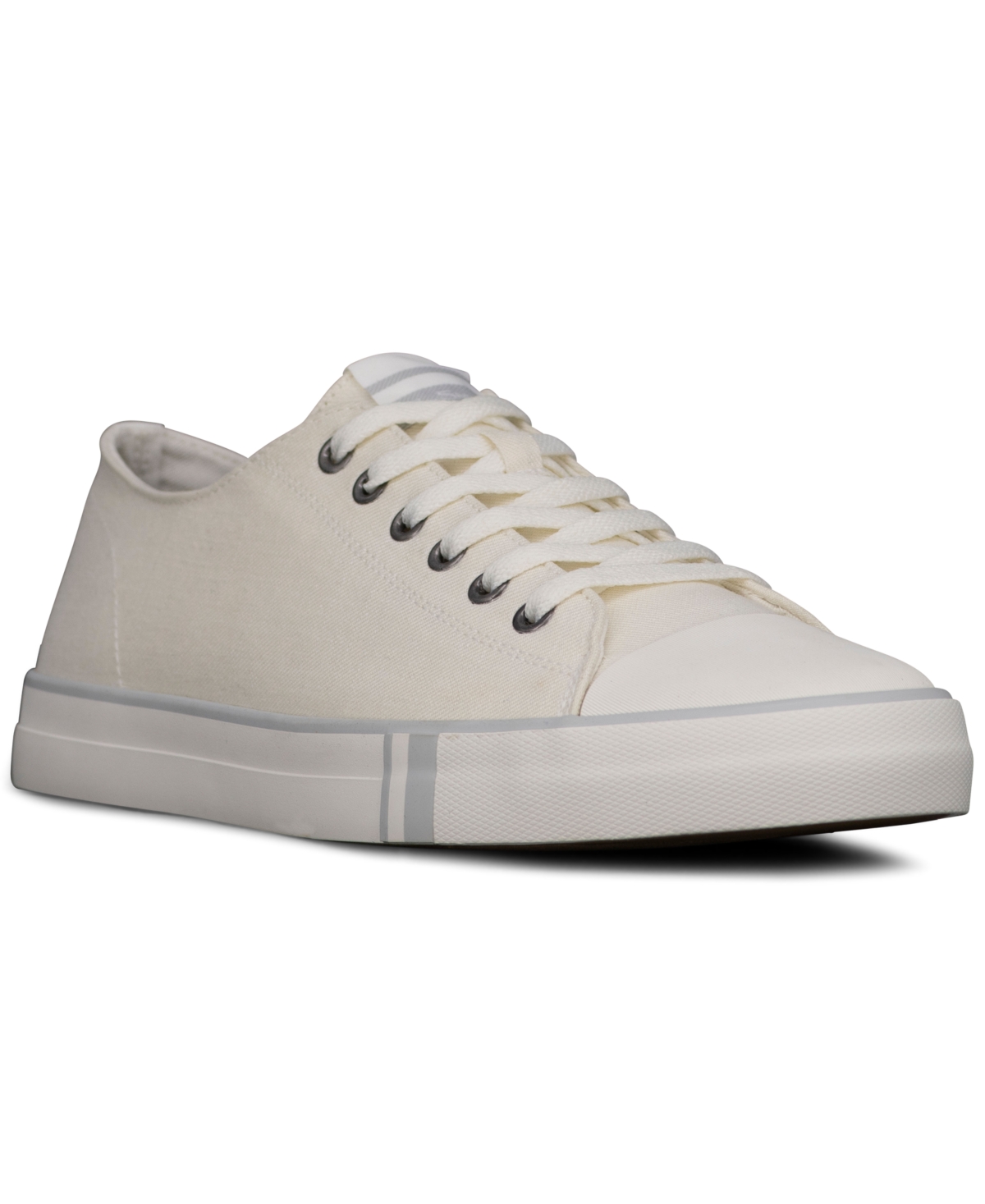 Men's Hadley Low Canvas Casual Sneakers from Finish Line - White/Grey